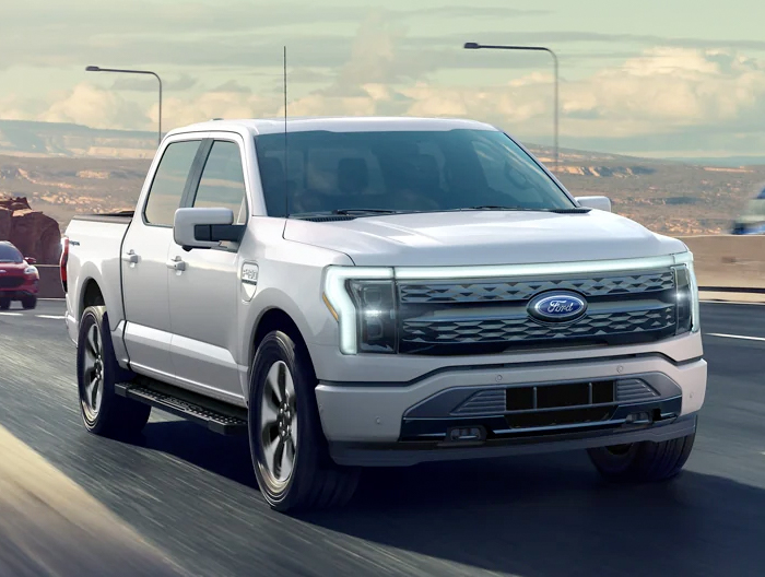 New 2023 Ford F-150 Lightning in action