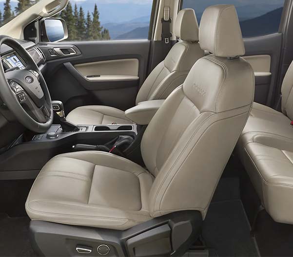 2023 Ford Ranger with comfortable seating for up to five with room to spare and lots of rear under-seat storage