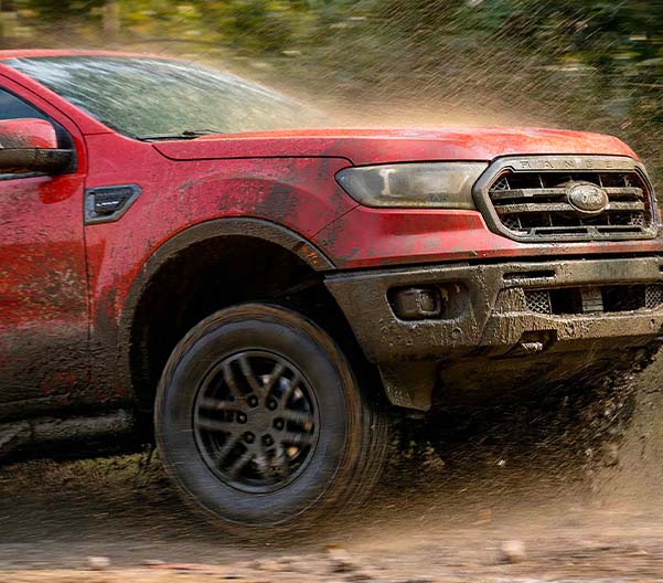2023 Ford Ranger Tremor Package and it's off-road productivity screen, skid plates, specially tuned suspension and 32-inch tires