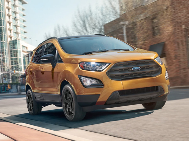 The 2023 Ford EcoSport driving along a city street