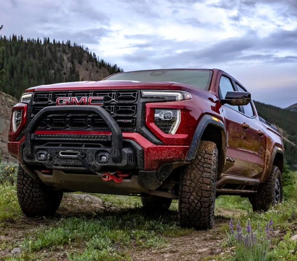 2023 GMC Canyon driving on mountainous road