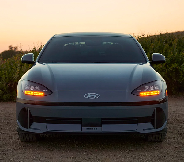 2023 IONIQ 6 front view parked at dusk
