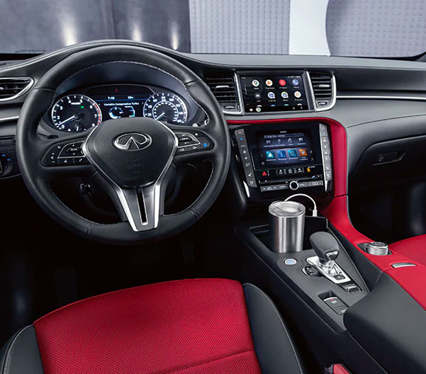 View of the dashboard of the 2023 INFINITI QX55