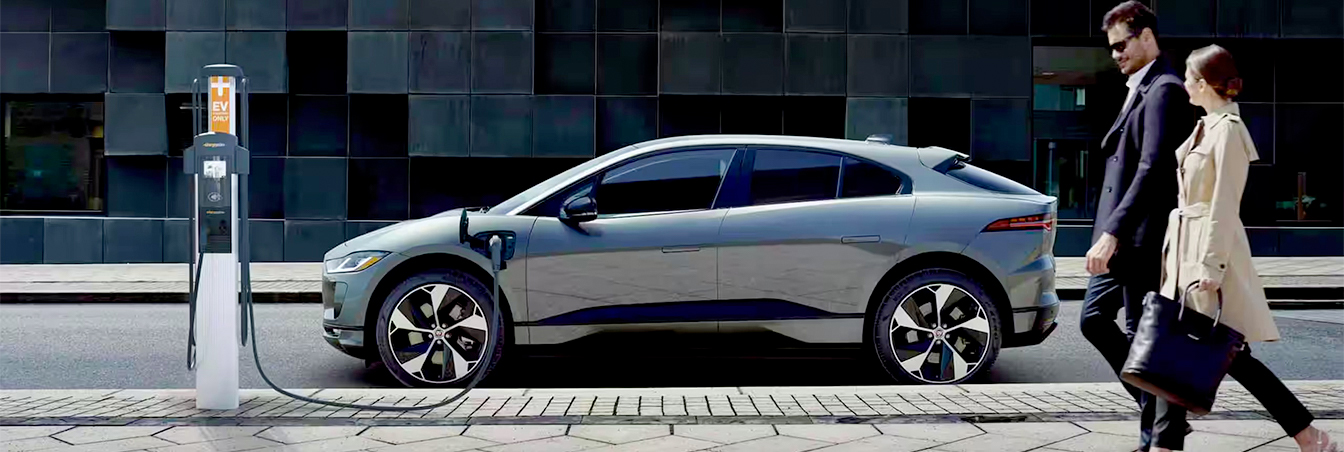 Side view of 2023 Jaguar I-PACE charging