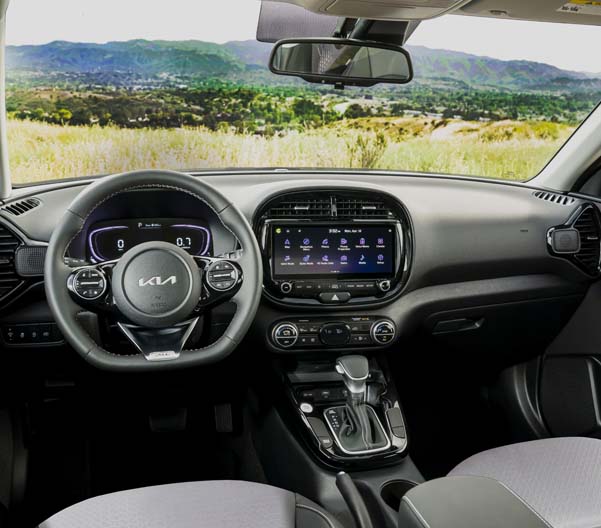 View of the dashboard of the 2023 Kia Soul