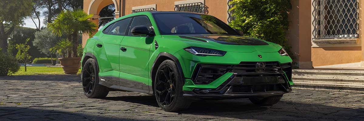 Lamborghini Urus Performante parked in front of a high end home