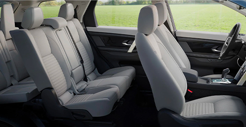 Slide and recline seating in Light Oyster DuoLeather seats. (European model shown.)