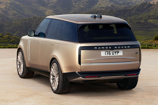 Rear view of parked Range Rover