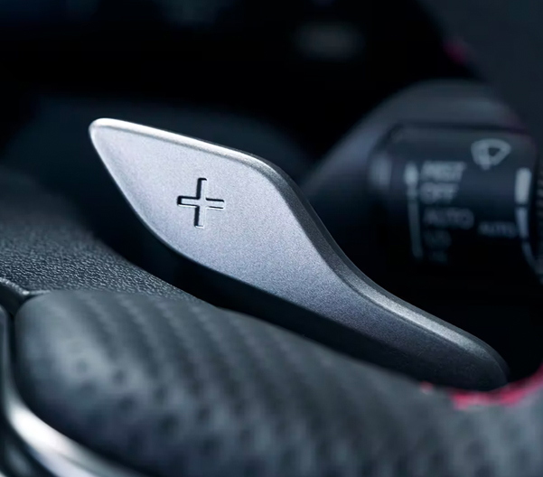 Close up of the paddle shifter on the interior of the 2023 Lexus RX.
