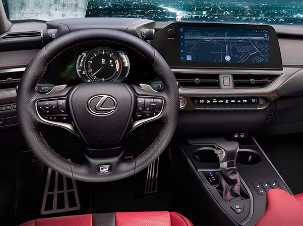 Interior shot of 2024 Lexus UX dashboard.