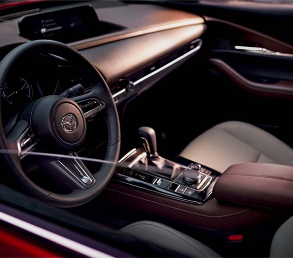 View of the dashboard of the 2023 CX-30