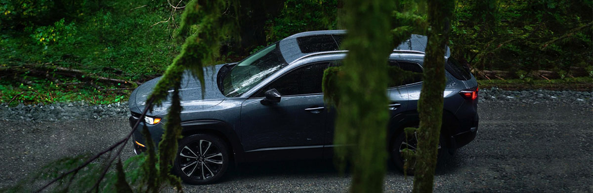2023 Mazda CX-50 parked in the woods