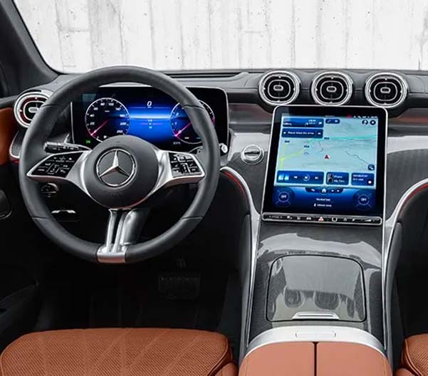 View of the interior dashboard of the 2023 Mercedes-Benz GLC
