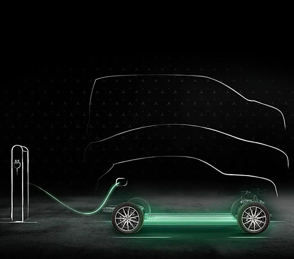 Drawing of Mercedes-Benz charging