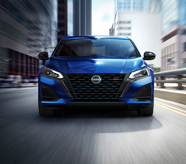 2023 Nissan Altima from the front showing v-motion grille.