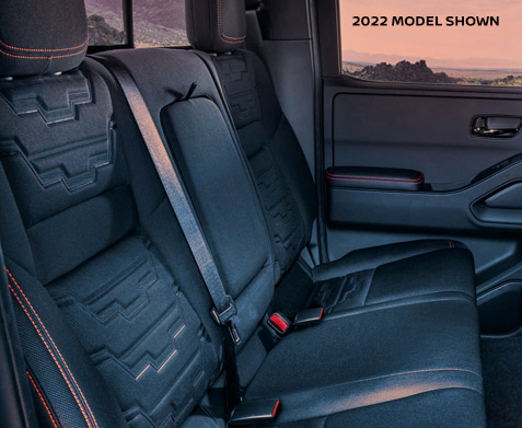 The back seats in the 2022 Nissan Frontier