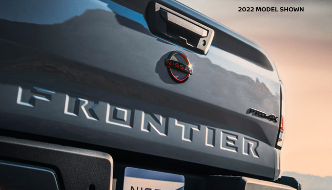 The tailgate of the 2022 Nissan Frontier