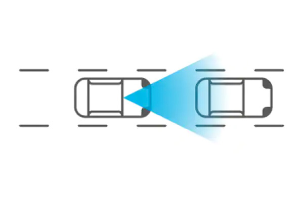 2023 Nissan Z Illustration Of Car Using Sensors To Detect Traffic Ahead Showing Advanced Driver Assist And Safety Technology