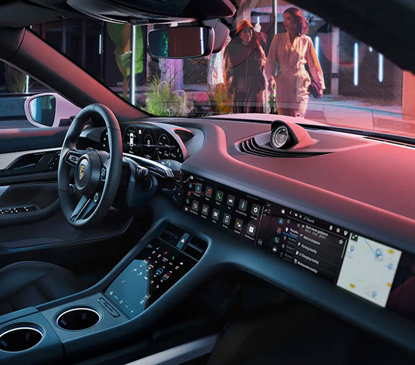 2023 Porsche Taycan interior dashboard view