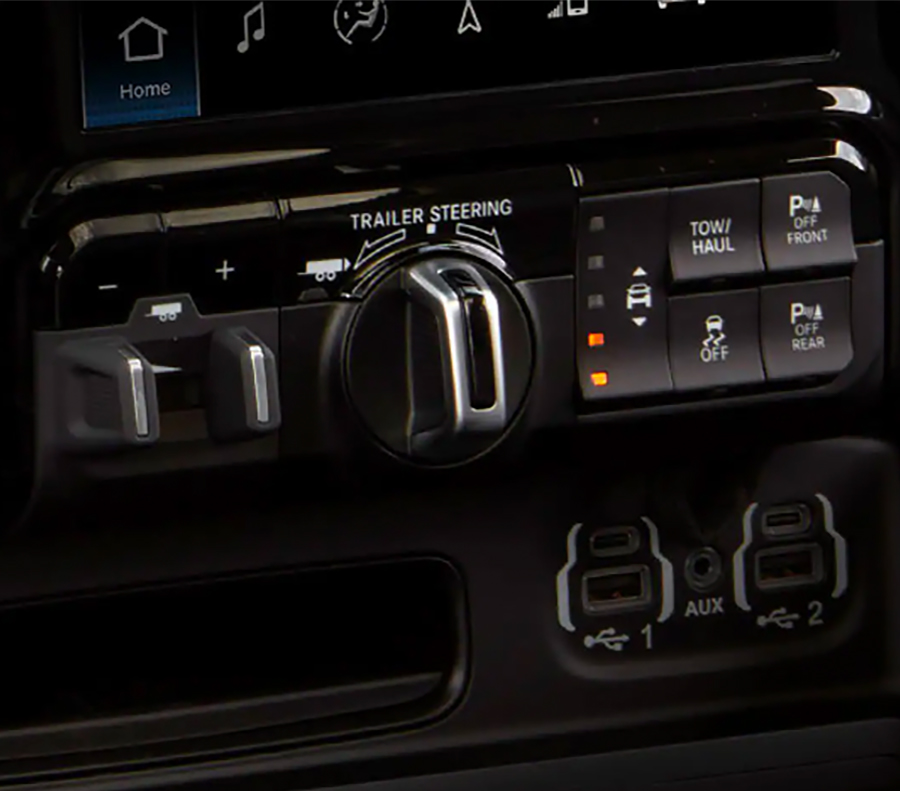 Close up of Trailer Reverse Steering Control in the 2023 RAM 1500