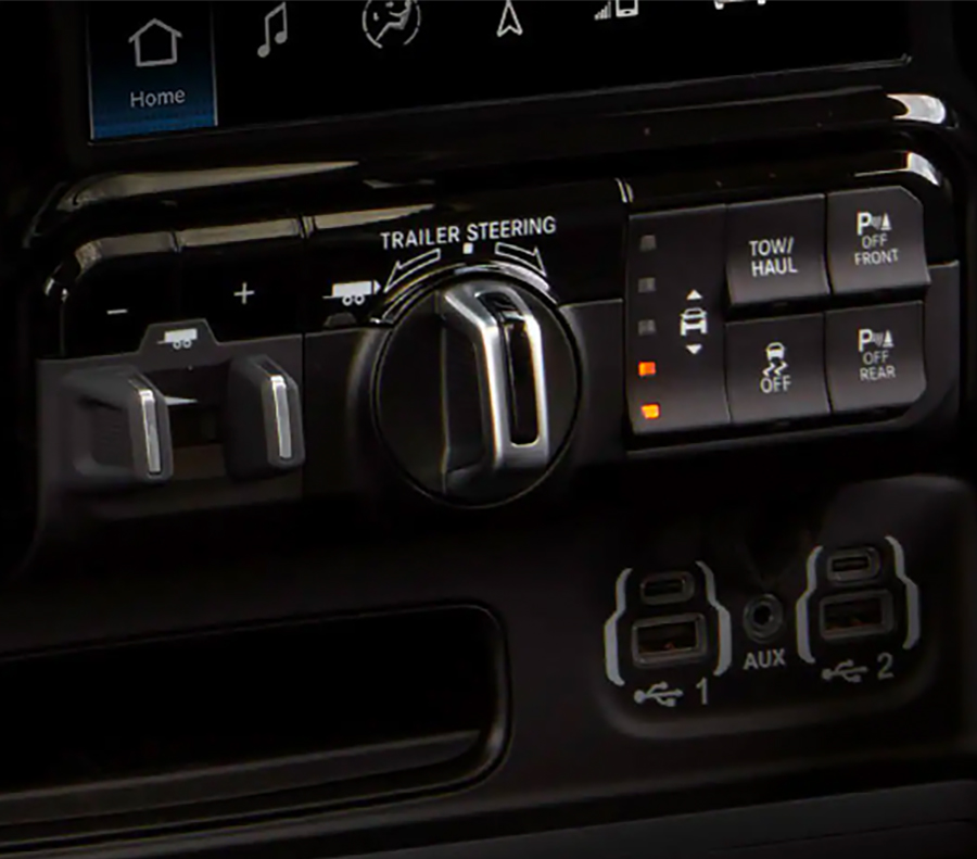 Close up of Trailer Reverse Steering Control in the 2023 Ram 1500