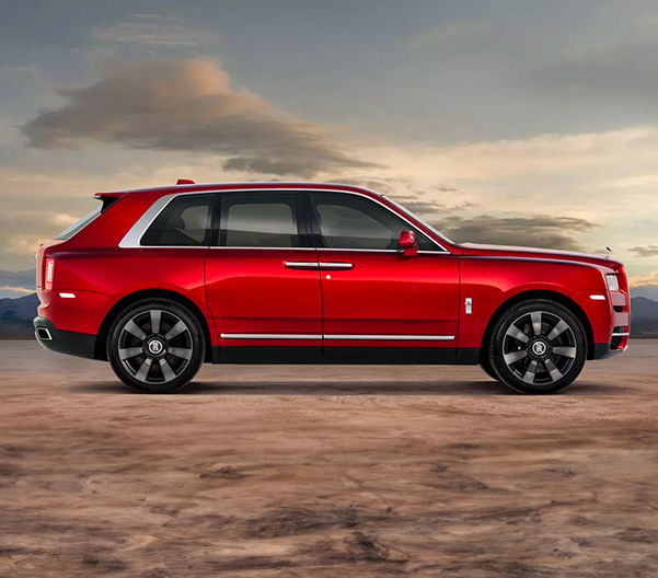 Exterior side shot of 2023 Rolls-Royce Cullinan on desert flats