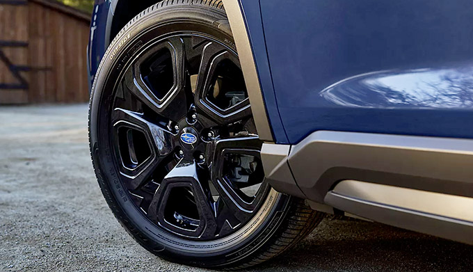 The 20-inch black-finish wheels on the 2023 Subaru Ascent