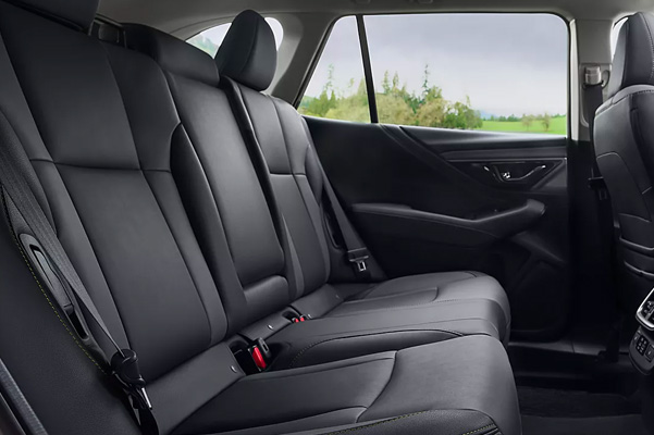 Interior shot of a 2023 Subaru Outback back seats.