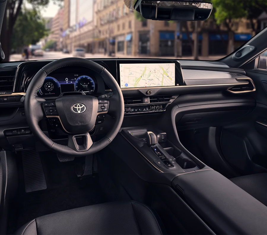 Interior front dashboard shot of 2024 Toyota Crown