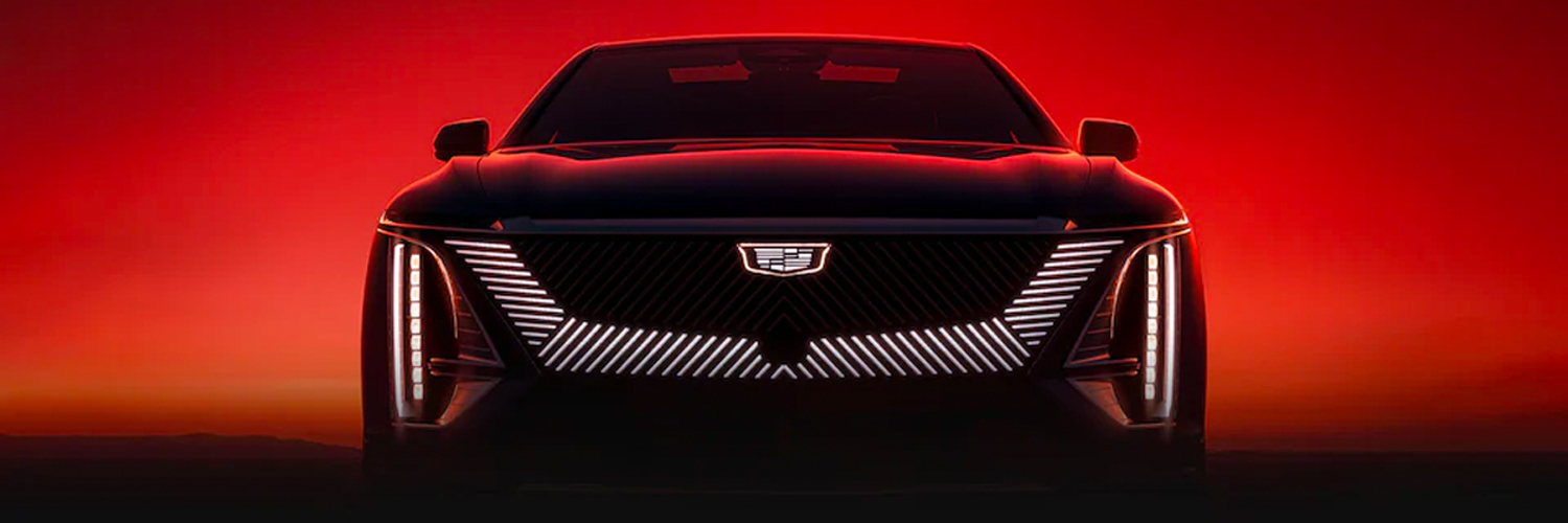 2024 Cadillac LYRIQ teaser in red lighting