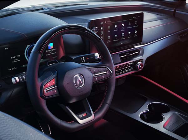 Interior view of the 2024 ZDX dashboard