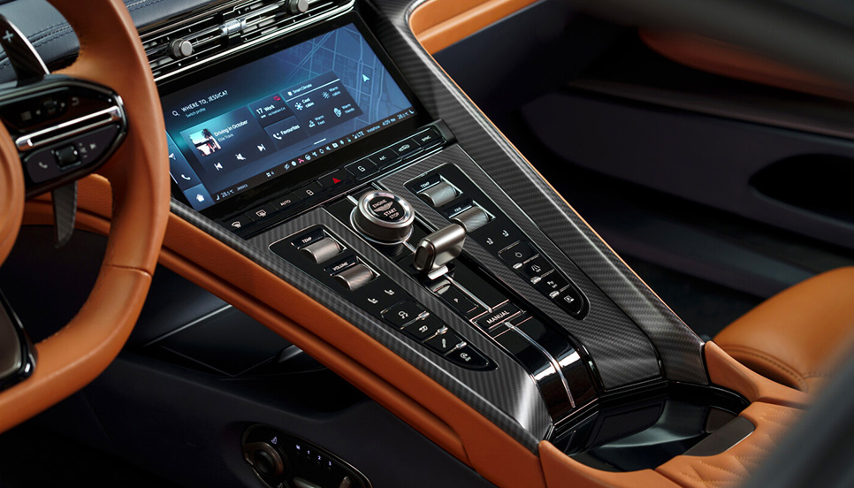 2024 Aston Martin DB12 interior technology panel