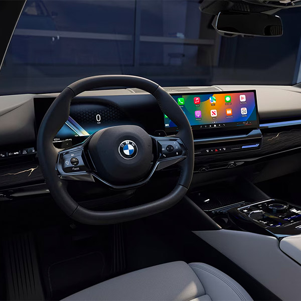 Interior dashbaord shot of the 2024 BMW 5-Series