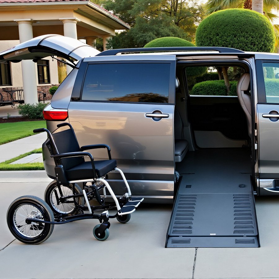 Van next to wheelchair