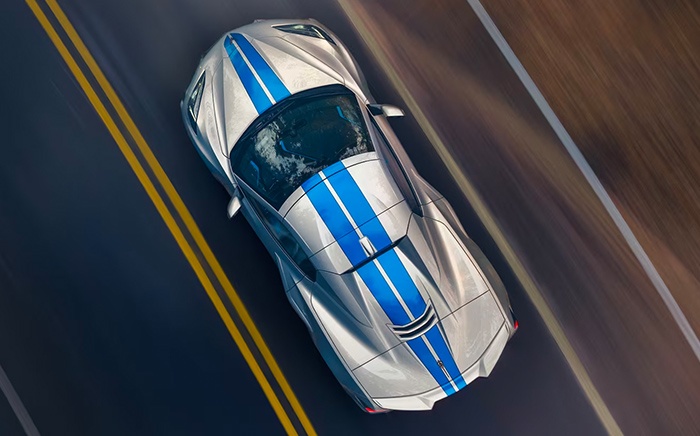 The 2024 Chevy Corvette E-Ray exterior top view