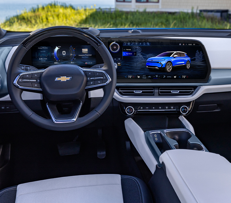 View of the dashboard of the 2024 Chevy Equinox EV