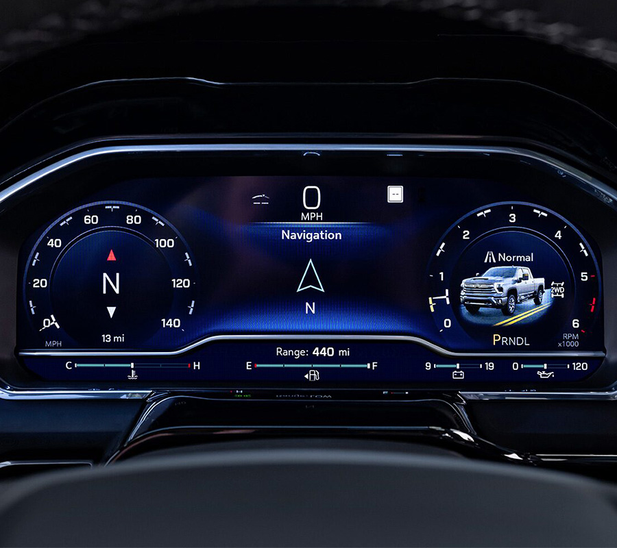 Dashboard of the 2024 Silverado HD