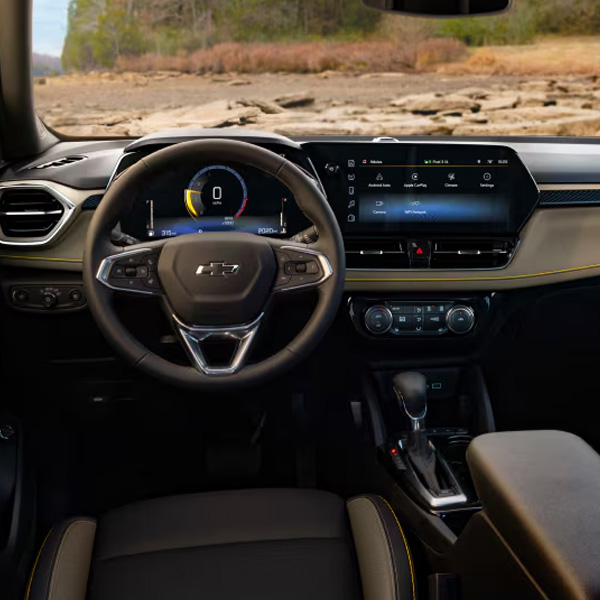 Interior dashboard shot of the 2024 Chevy Trailblazer