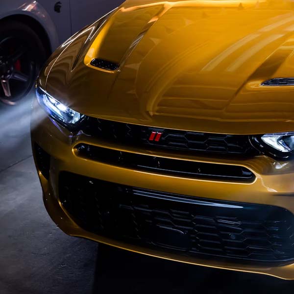 Close up of 2024 Dodge Hornet grille.