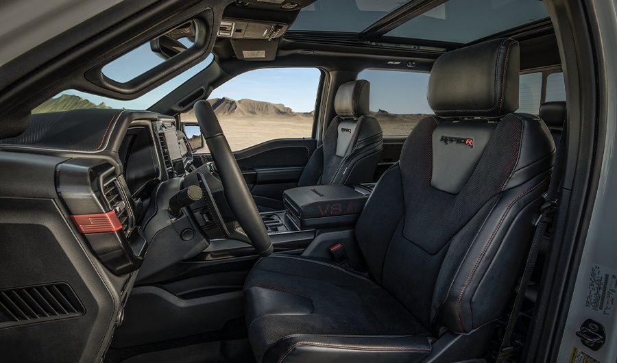 2024 Ford F-150® Raptor R™ black leather-trimmed seats