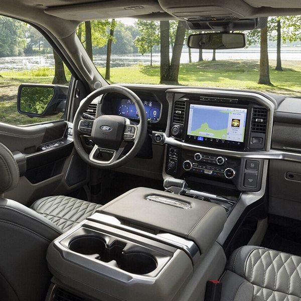Front interior of Ford F-150