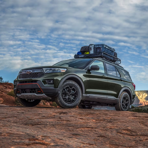 2024 Ford Explorer® Timberline® model atop a mountainous hilltop