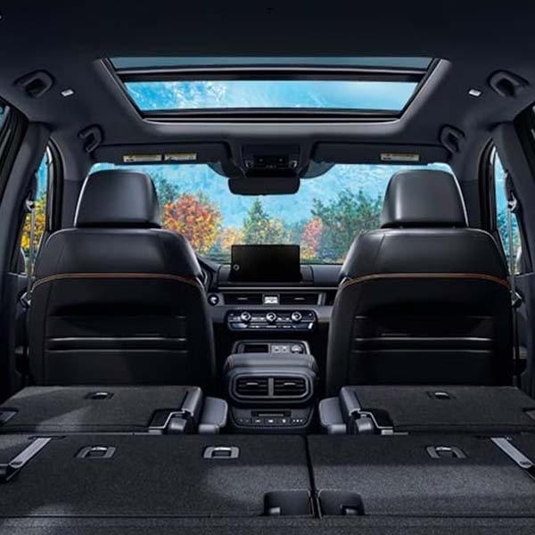 Interior shot of Honda Pilot showing spacious cabin