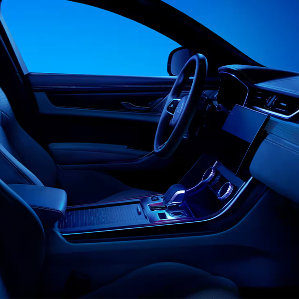View of Jaguar XF interior dashboard