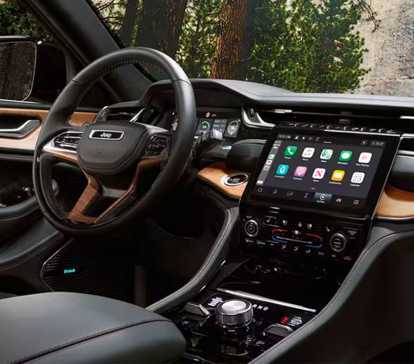 View of the interior of the 2024 Jeep Grand Cherokee dashboard
