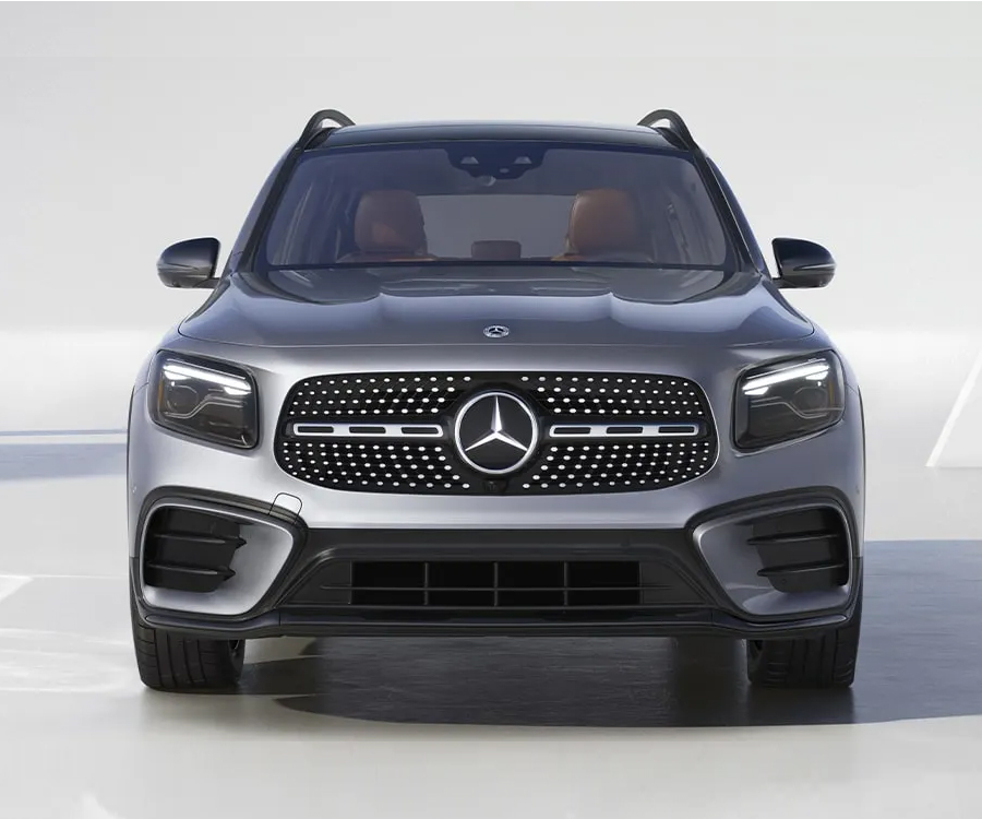 Front view of the 2024 Mercedes-Benz GLB in an abstract white environment.
