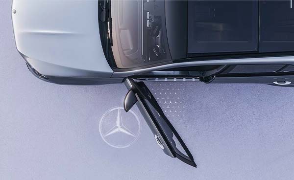 2024 Mercedes-Benz GLE with door opened and decal on floor