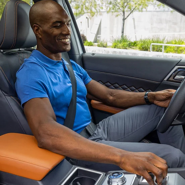 Interior view of man driving 2024 Mitsubishi Outlander