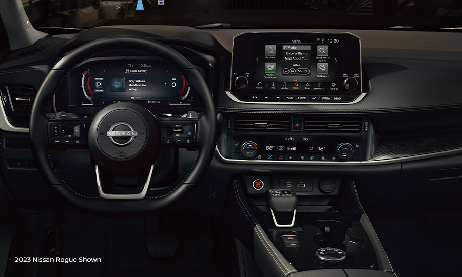 2024 Nissan Rogue Interior, Platinum, Charcoal SemiAniline Leather