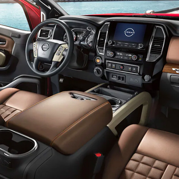 Interior dashboard shot of 2024 Nissan Titan